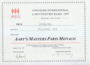 Aliyass Ké " Diplomé du CONCOURS INTERNATIONAL A MUTTENZ BEI BASEL en 1997