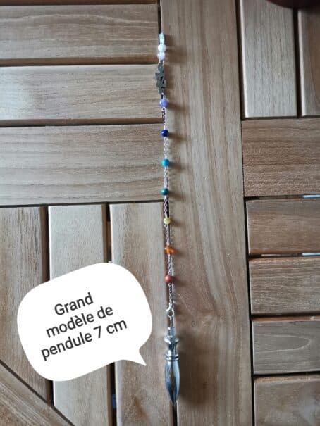 Pendule de Thot 7cm coloris Argent - Chambre Témoin - Aliyass Ké - double fonction : Bracelet fin de perles semi-précieuses Avec PdF